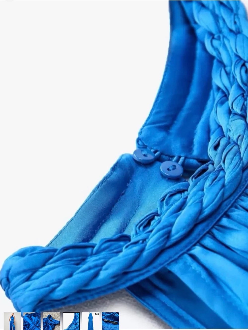 Zara Halter-Neck Wide-Leg Jumpsuit in Cobalt Blue with Waist Tie - Picture 4 of 6